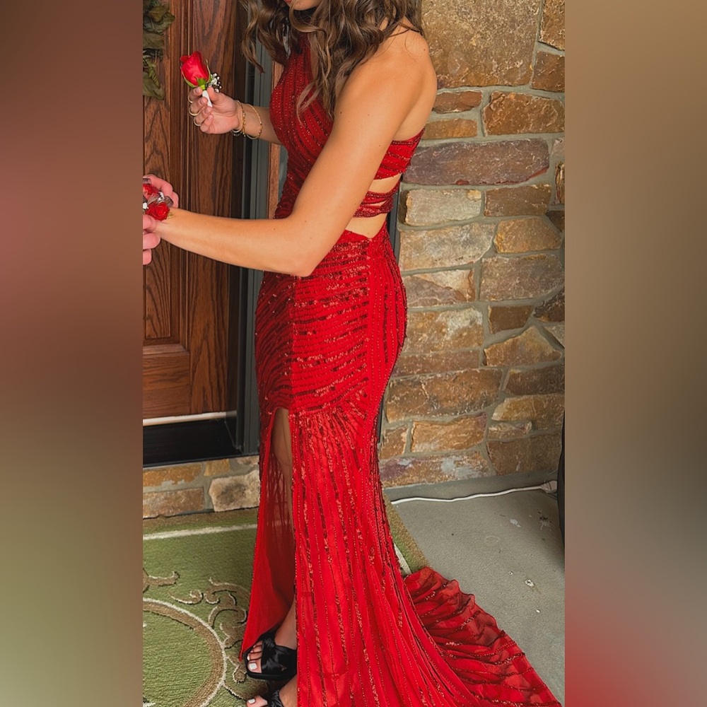 Ashley Lauren red sequin prom/formal dress